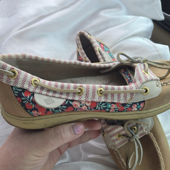 Sperry Top Sider Women's Floral Boat Casual Shoes Leather/Fabric Sz.10 Pre-owned - Picture 3 of 7